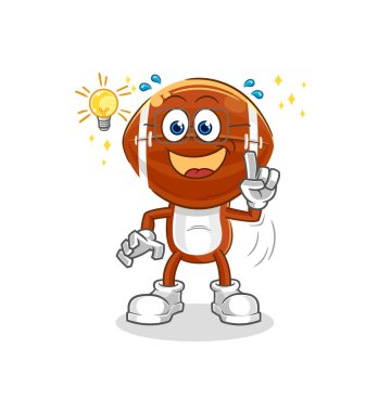 Ragbi kafasının aklına bir fikir geldi. maskot vektosu