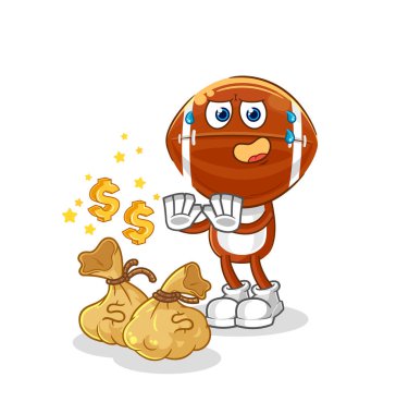 Ragbi kafa para resimlerini reddediyor. karakter vektosu