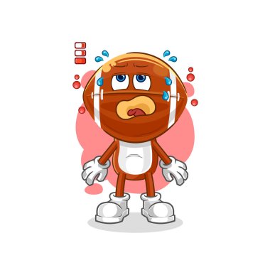 Rugby baş batarya maskotu. çizgi film vektosu