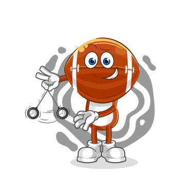 Ragbi kafa hipnotize eden çizgi film. karikatür maskotu vektosu