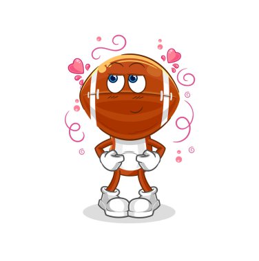 Rugby baş utangaç vektörü. karikatür