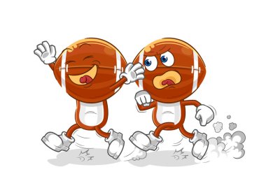 Rugby kafa, Chase çizgi filmi oynuyor. karikatür maskotu vektosu