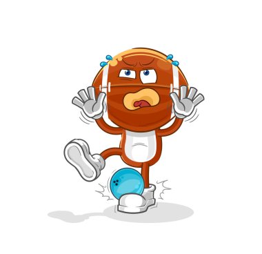 Bowling çizgi filmindeki ragbi lideri Hiten. karikatür maskotu vektosu