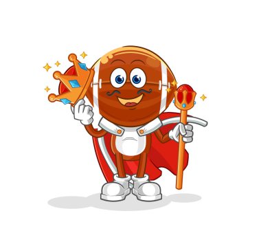 Ragbi kralı vektörü. karikatür