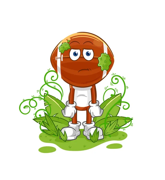 Ragbi kafa uzun zamandır maskotu bekliyor. çizgi film vektosu