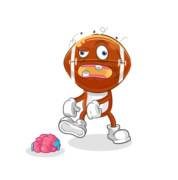 Rugby Head Zombie Character Mascot Vecto — Stock vektor