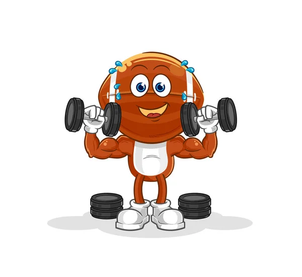 Rugby Head Weight Training Illustration Character Vecto — Stock vektor
