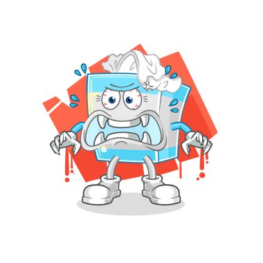 Doku kutusu canavar vektörü. karikatür