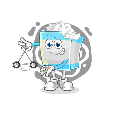 Doku kutusu hipnotize edici çizgi film. karikatür maskotu vektosu