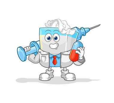 Doku kutusu doktoru elinde ilaç ve iğne tutuyor.