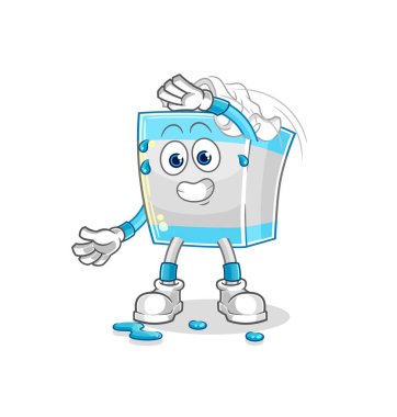 Karakteri uzatan mendil kutusu. karikatür maskotu vektosu