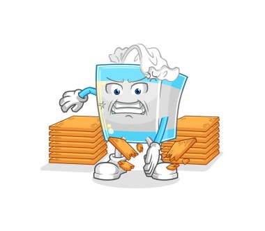 Mendil kutusu karate maskotu. çizgi film vektosu