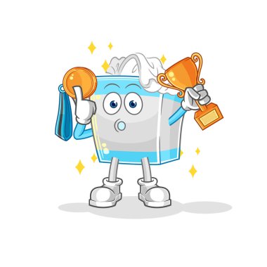 Trophie 'li mendil kutusu sahibi. karikatür