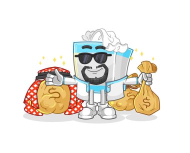 Zengin Arap maskotu mendil kutusu. çizgi film vektosu