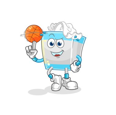 Kağıt mendil kutusu maskot olarak oynuyordu. çizgi film vektosu