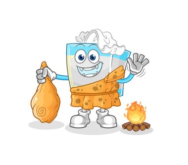 Kağıt mendil kutusu eski bir çizgi film. karikatür maskotu vektosu