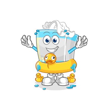 Ördek şamandıralı mendil kutusu. karikatür maskotu vektosu