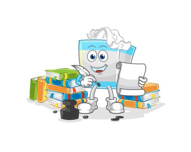 Doku kutusu yazar vektörü. karikatür