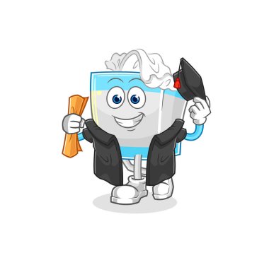 Doku kutusu mezuniyet vektörü. karikatür