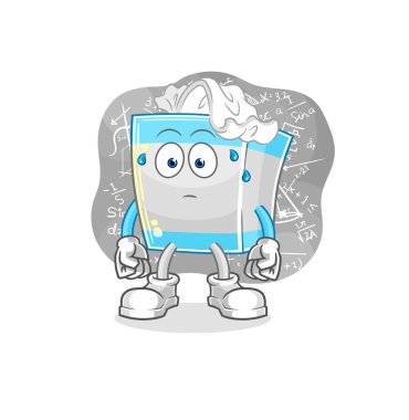 Doku kutusu sert bir vektör düşünüyor. karikatür