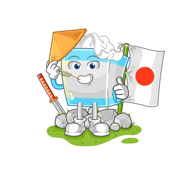 Tissue Box Japanese Vector Cartoon Characte — Stock vektor