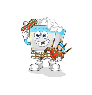 Gayda taşıyıcısı olan doku kutusu İskoçyalı. karikatür