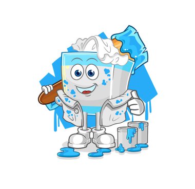 Doku kutusu ressamı. karakter vektosu