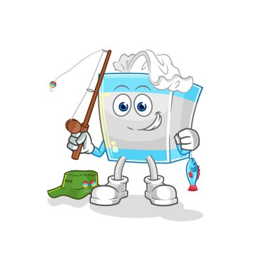 Doku kutusu balıkçısı illüstrasyonu. karakter vektosu