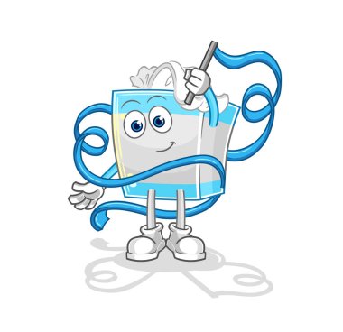 Doku kutusu Ritmik Jimnastik maskotu. çizgi film vektosu