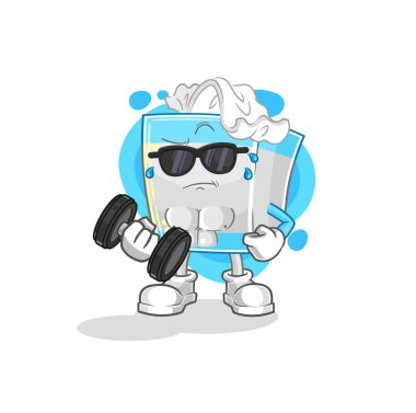 Mendil kutusu dambıl vektörünü kaldırıyor. karikatür