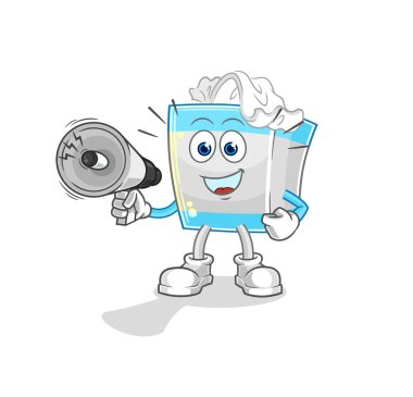 Doku kutusu hoparlör vektörünü tutuyor. karikatür