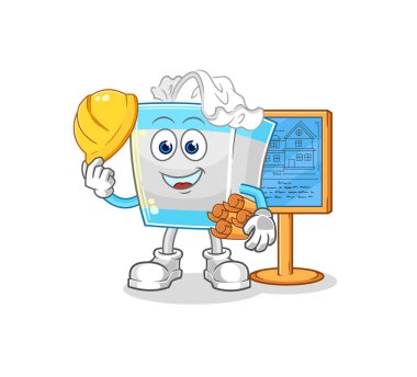 Doku Kutusu Mimarı çizimi. karakter vektosu