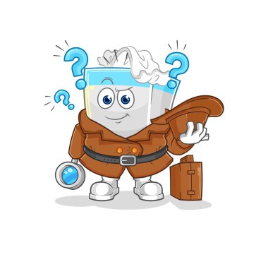 Doku kutusu dedektifi vektörü. karikatür