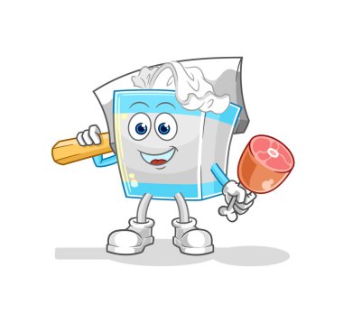 Doku kutusu kasap illüstrasyonu. karakter vektosu