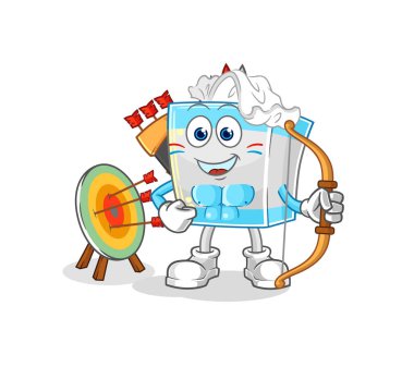 Kızılderili kabilesinin doku kutusu. karikatür maskotu vektosu