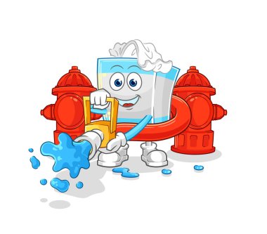 Doku kutusu itfaiyeci vektörü. karikatür