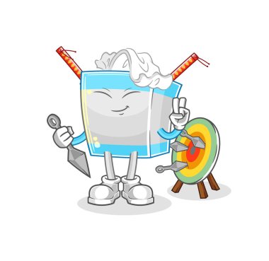 Doku kutusu ninja çizgi filmi. karakter vektosu