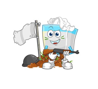 Ordu mendili kutusu karakteri. karikatür maskotu vektosu