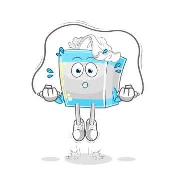 Mendil kutusu ip atlama egzersizi. karakter vektosu