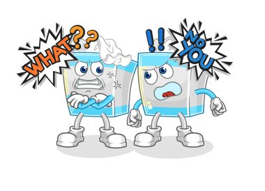 Peçete kutusu birbiriyle karikatür vektosu tartışıyor.