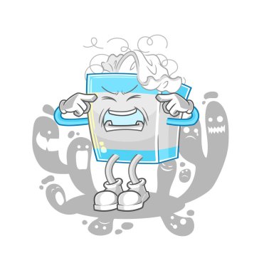 Depresyondaki doku kutusu karakteri. çizgi film vektosu