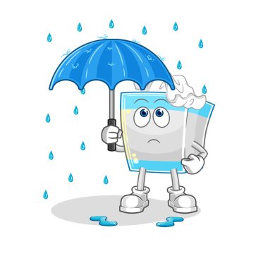 İçinde şemsiye olan mendil kutusu. karakter vektosu