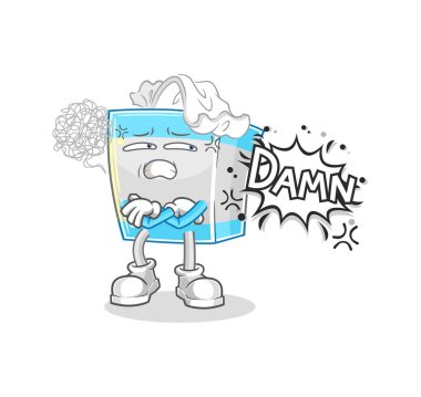 the tissue box very pissed off illustration. character vecto