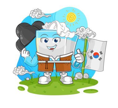 Doku kutusu Koreli kültür vektörü. karikatür