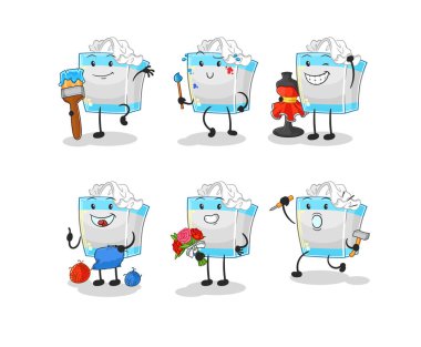 Doku kutusu sanatçısı grup karakteri. karikatür maskotu vektosu