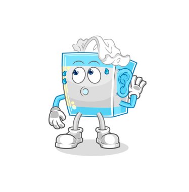 Doku kutusu dinleme vektörü. karikatür