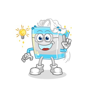 Kağıt mendil kutusunda bir fikir karikatürü var. maskot vektosu