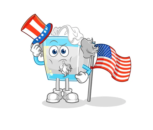 Tissue Box Uncle Sam Character Cartoon Mascot Vecto — Stock Vector