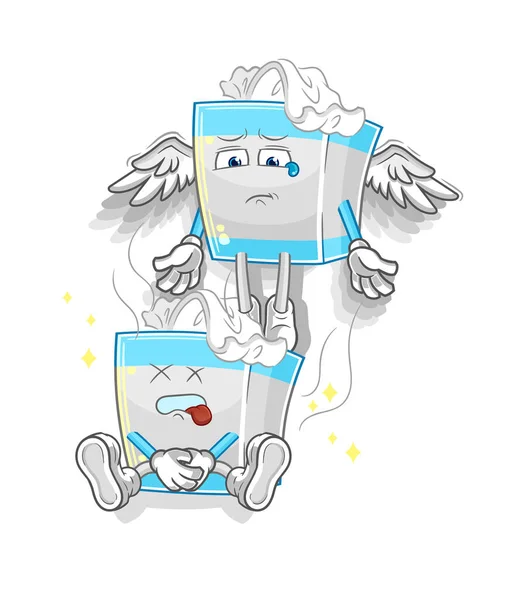 Tissue Box Spirit Leaves Body Mascot Cartoon Vecto — Stock vektor