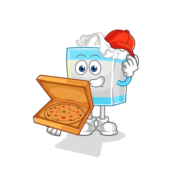 Wektor Dostarczania Pizzy Pudełku Kreskówka — Wektor stockowy
